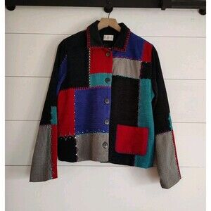 VTG Art to Wear Eclectic Koret Women Patchwork Jacket Size Small Multicolor Boho